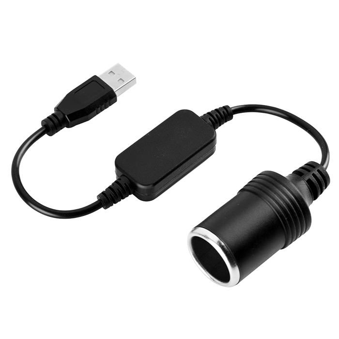 Adaptateur USB A Mâle Vers 12V Prise Voiture Femelle – 5V Entrée, 30cm, 1A, Générique
