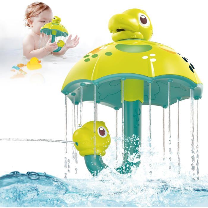 Jouet Bain Dinosaure Cascade – Station D’Eau Avec Ventouses, Interactif, Sans Piles, Dès 1 An
