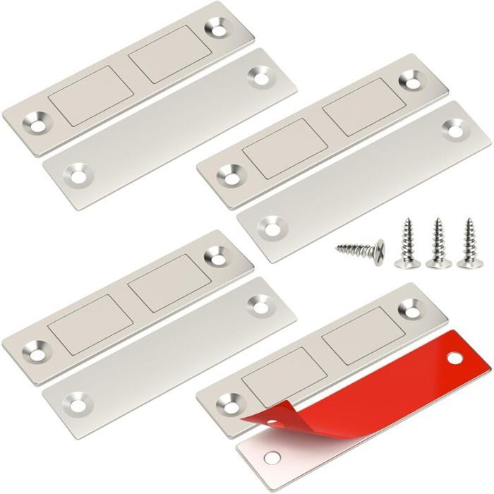 Aimant Porte Placard Puissant Lot de 4 Aimants Ultra Minces pour Tiroirs et Armoires YYV