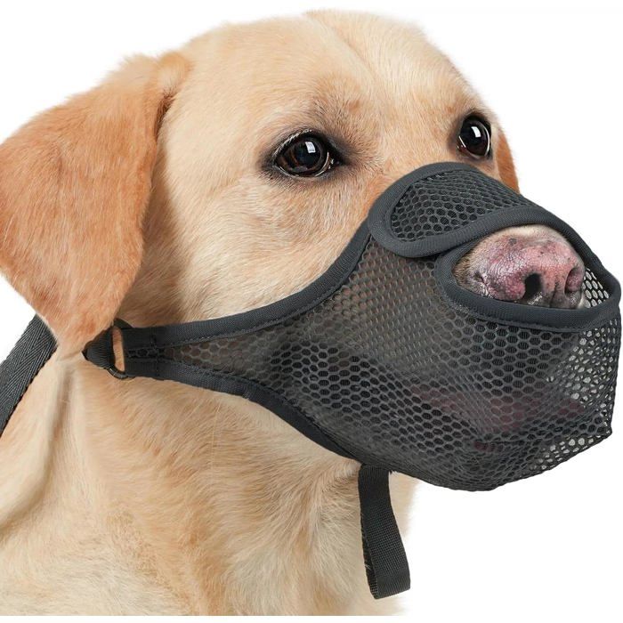 Museliere Pour Chien Muselière Souple Réglable Nylon Empêche De Mâcher/Manger/Mordre Couvre Respirante Moyenne Anti-Mastication
