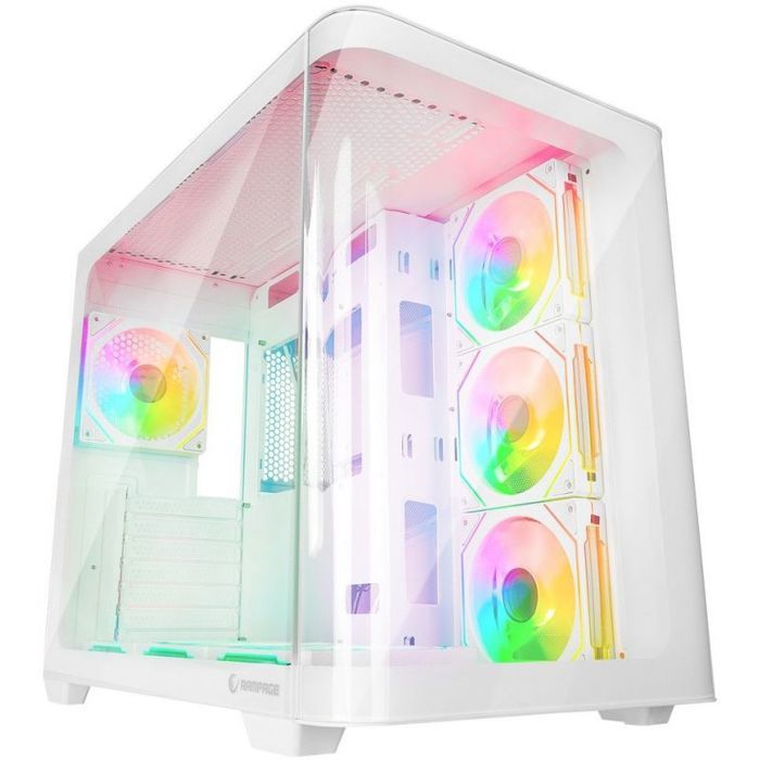 Boîtier PC - RAMPAGE - LOOPY-WHITE - 7 ventilateurs ARGB - Infinity HUB - Blanc