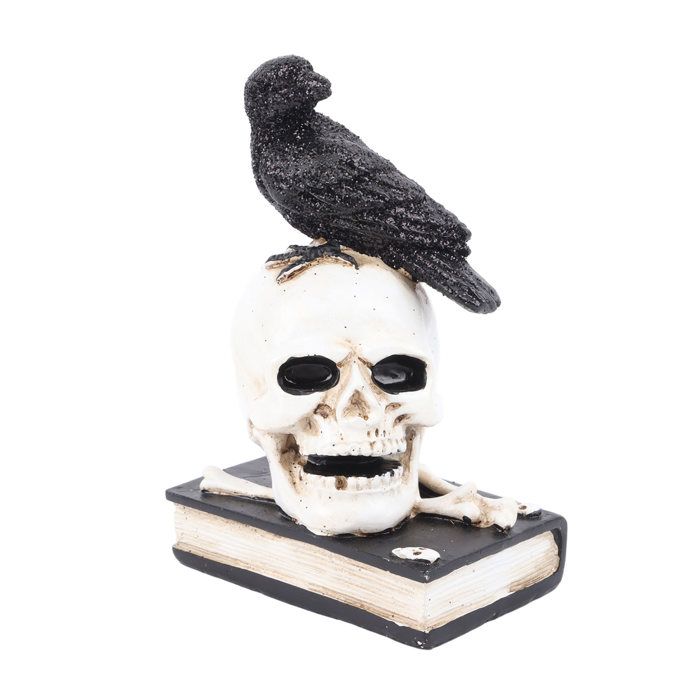 Figurine squelette effrayante détails riches couleurs vives résine solide figurine de crâne stable pour décoration dHalloween