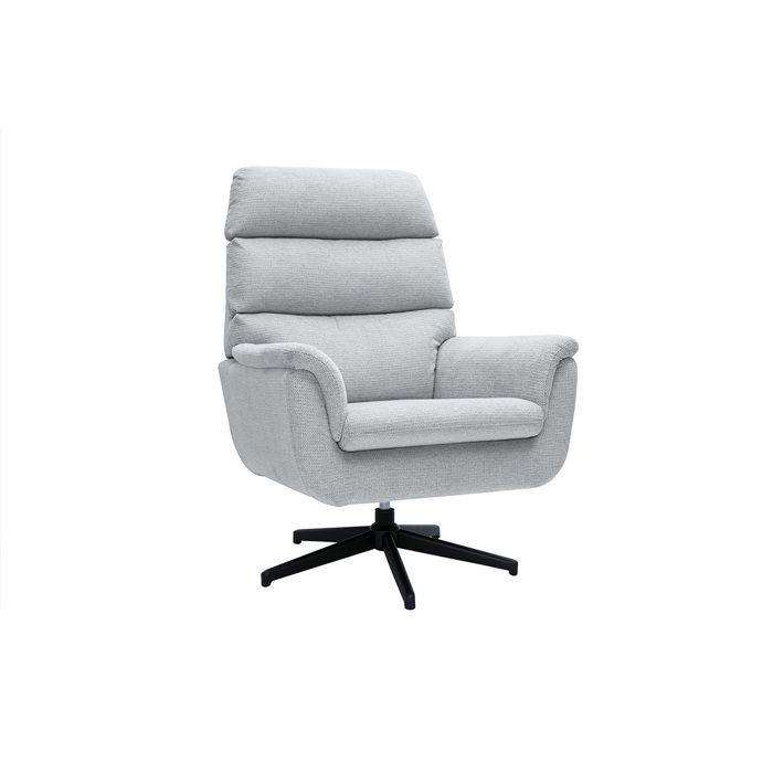 Miliboo - Fauteuil pivotant en tissu chenille gris et métal noir JONAH Miliboo - Fauteuil pivotant en tissu chenille gris et métal noir JONAH