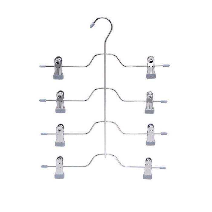 Organisation et Rangement Jupe Pantalon Cintres Peu Encombrant Lot de 3 Organisateurs de Placard à 4 Niveaux et Rangement Gris
