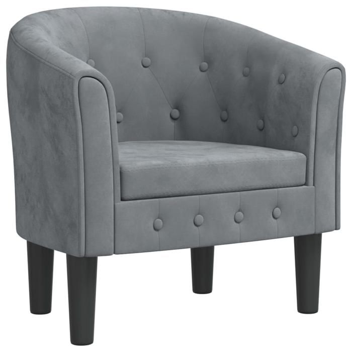 CHIC Chaise cabriolet gris foncé velours - 70x56x68 cm 878955 S11