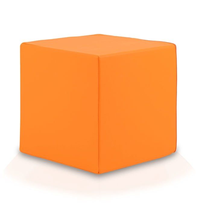 Pouf repose-pieds carré Ottomana Cube 40x40x40 cm Canapé déhoussable Résistant et anti-déchirure Tabouret Orange E4 Ecopuf