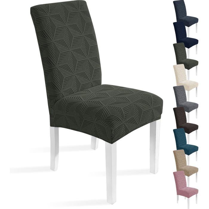 Ystyle Housse de Chaise Extensible 6 Pièces Universelle Housse Chaise Salle À Manger Élastique Vert Militaire