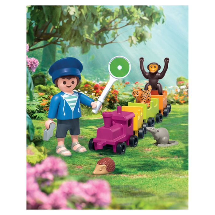 Jeu de construction Playmobil - PLAYMOBIL - 71951 - Bleu - Locomotive et personnages - Dès 4 ans