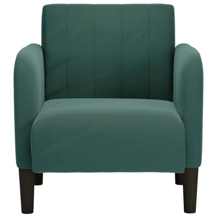 Vert Fauteuil de relaxation - SOLOMON - 1 PLACE - CHAISE TV - avec accoudoirs vert foncé 54 cm velours FF287