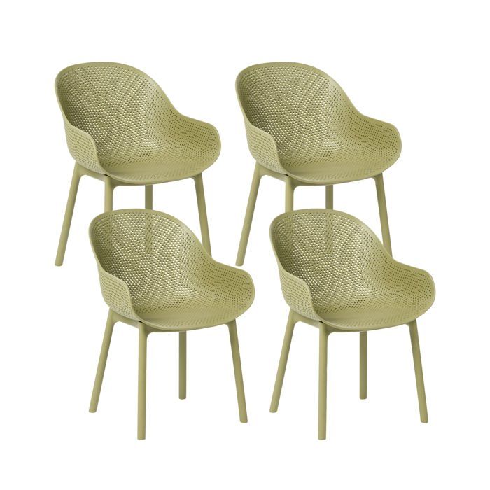 Lot de 4 chaises de jardin TIGGIANO Vert olive
