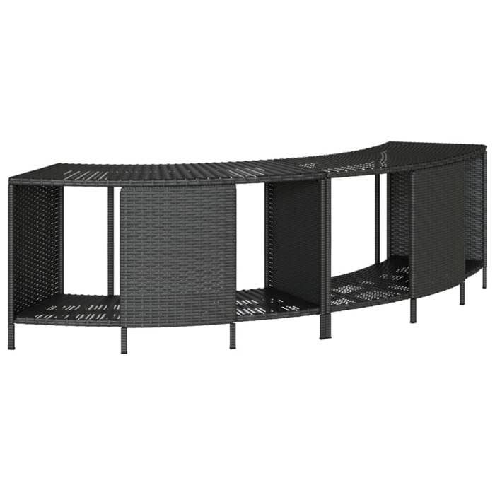 MOTHINESSTO-Étagères de rangement pour spa 2 pcs noir résine tressée