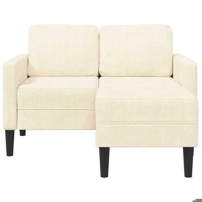 CANAPÉ FIXE 2 Adultes/enfants - SHIELDPRO® - Canapé Charge maximal: 180 kg - 2 PLACES - avec méridienne en L crème 125 cm lin 148978