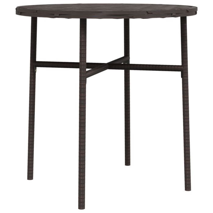 SOLDES dAutomne Table à thé 1 PC - SWEETY - Table de Repas - Marron 45cm - Résine tressée - 2/4 personnes2558550