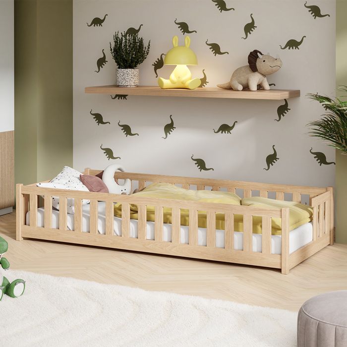 Lit au sol Petits-meubles - Théa - 168 x 87 x 45cm - Bois Lit au sol Petits-meubles - Théa - 168 x 87 x 45cm - Bois