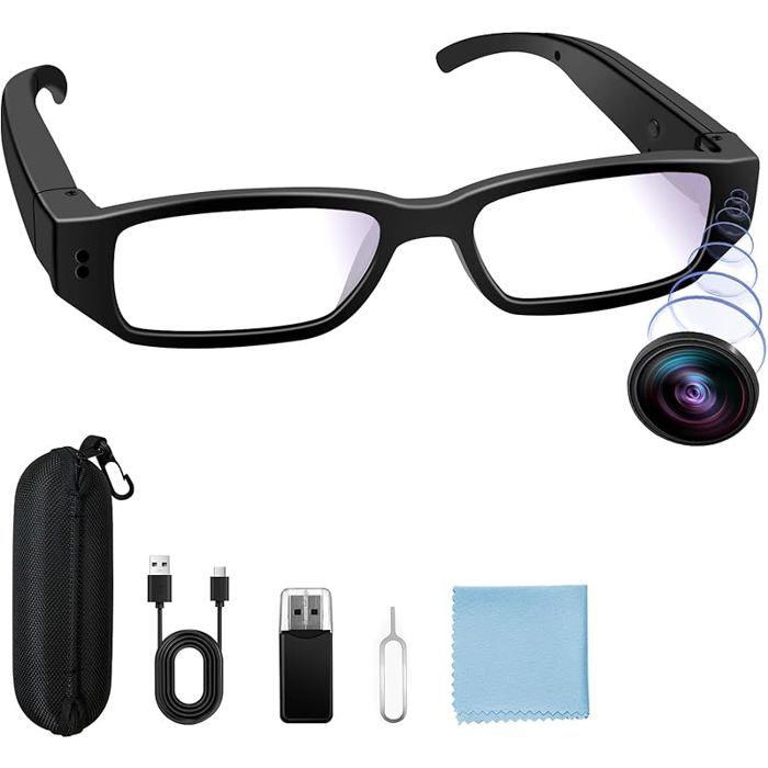 Caméra Espion HD 1080P Lunettes Caméra Cachee Mini caméra Espion Cachée