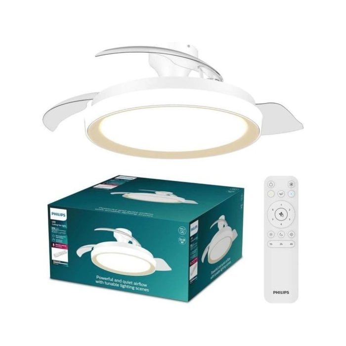 Ventilateur De Plafond Philips Bliss – 106 cm, LED Réglable, Télécommande