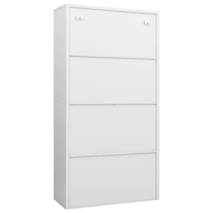 Blanc Meuble de bureau Armoire à casiers Grand espace Blanc 90x40x180 cm Acier N1075