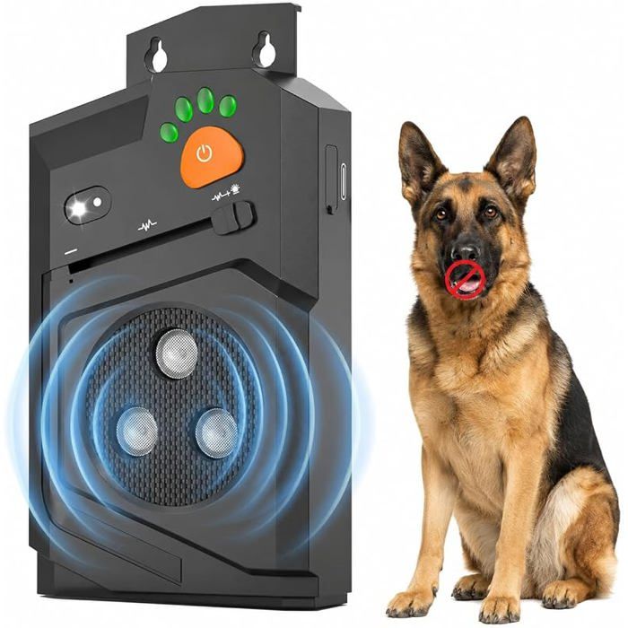 Anti aboiement pour chiens Répulsif ultrasons rechargeable pour chiens 3 émetteurs améliorésportée de 15 m3 modes25 30