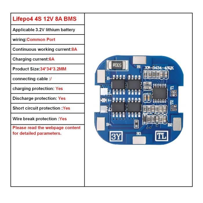 Carte BMS 2S 8A Pour Batterie Li-ion 18650 - Protection 7,4V, Pièce Neuve