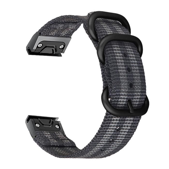 GPS Fenix 5X 26 mm noir gris Essidi Bracelet de sport en nylon