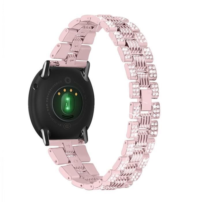 Décor De Strass En Alliage De Zinc 20Mm Bracelet Pour Montre Connectée Pour Huami Amazfit Youth Smart Watch -Rose