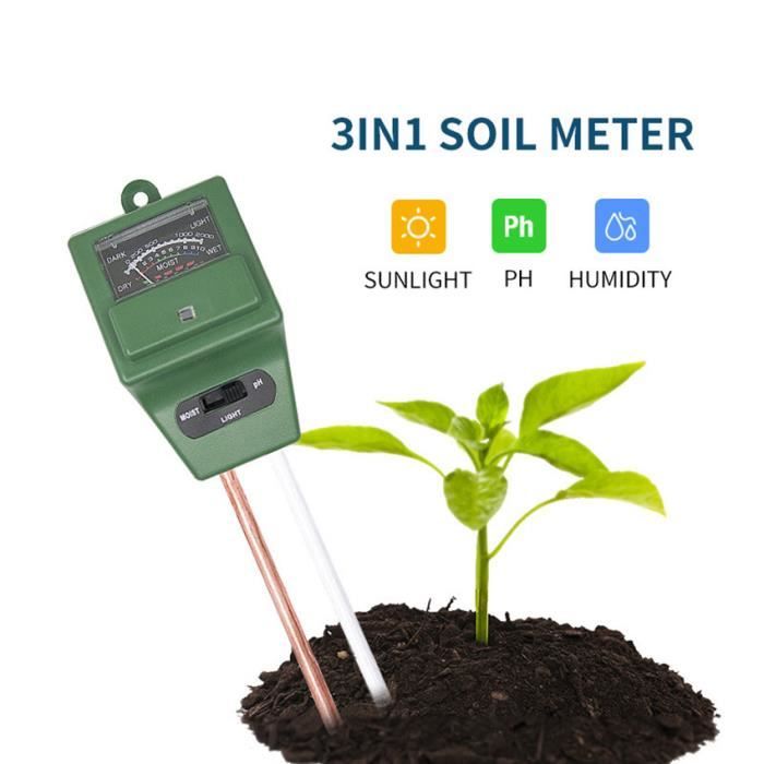 Testeur De Sol Dooppa 3 En 1 - Humidité, PH Et Lumière, Pour Jardin, Plantes Intérieur/Extérieur