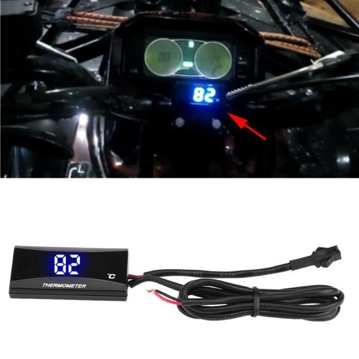 Thermomètre Numérique Moto Universel - Jauge Température Eau - Rétroéclairé - Pour Scooter Racing