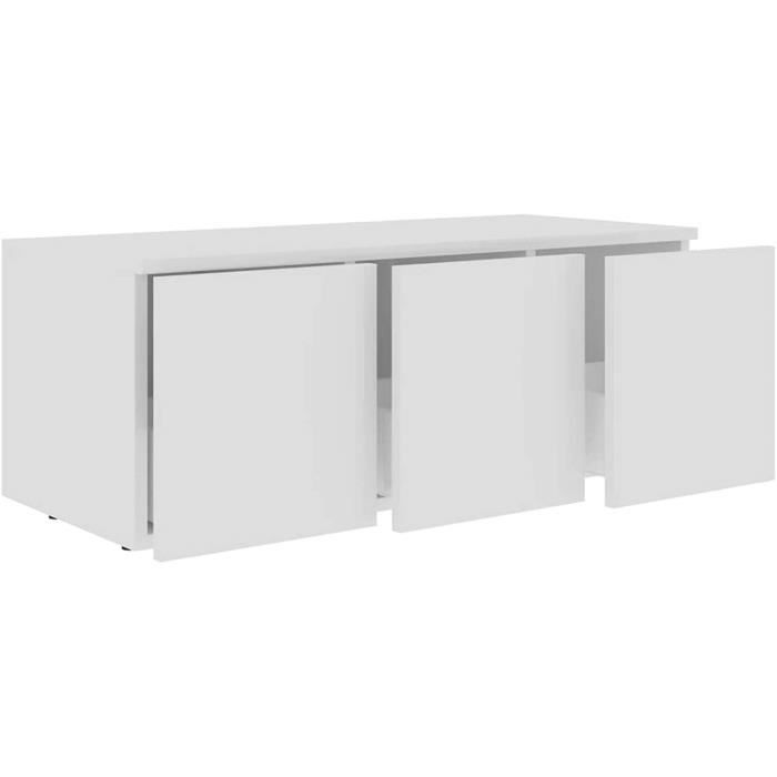 Meuble TV - Meuble TV avec 3 tiroirs coulissants - Blanc