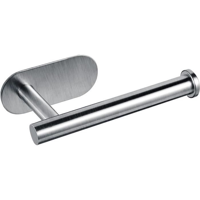 Porte Papier Toilette Mural Sans Perçage – Acier Inox 304 Avec Étagère Et Crochets