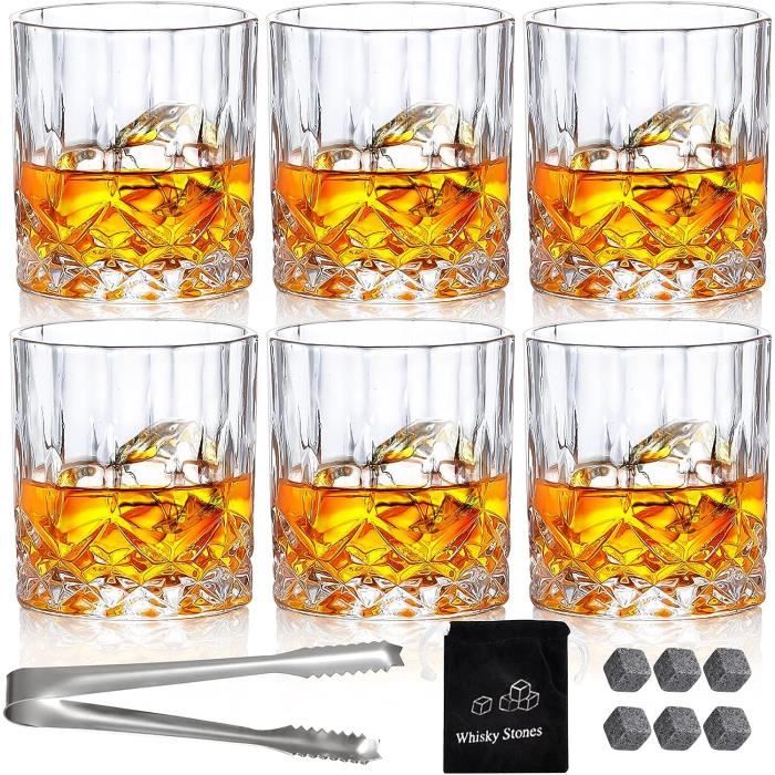 Set De 6 Verres à Whisky En Cristal - 320 Ml, Décor Scène De Chasse Gravé - Neuf Bagatela - Idéal Cadeau