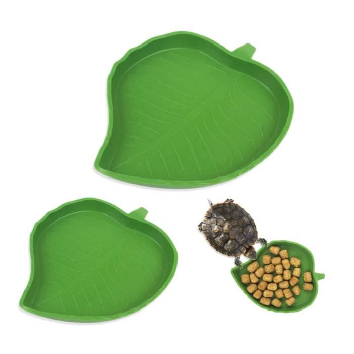 2 Pièces Bol deau de Nourriture Abreuvoir Tortue Plat de Reptile pour Petits Animaux domestiques Reptile pour Petits Animaux