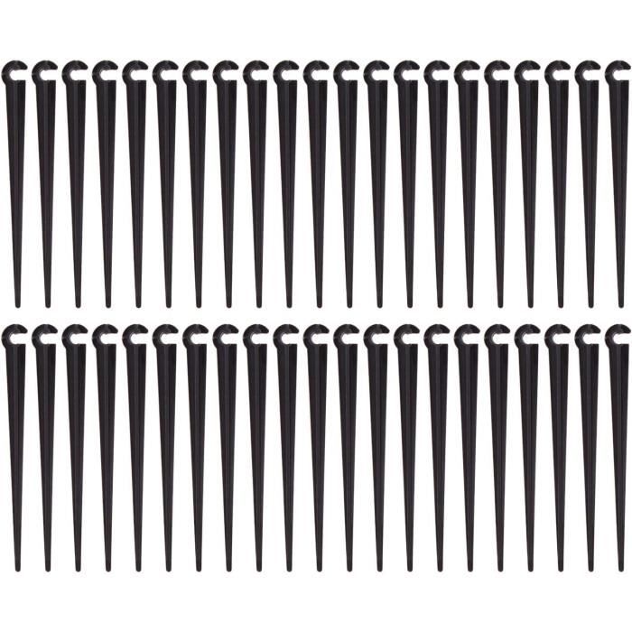 100 Piquets De Support Pour Tuyau D’irrigation Goutte-à-goutte 4/7 mm - Fixation Solaire, Jardin, Potager