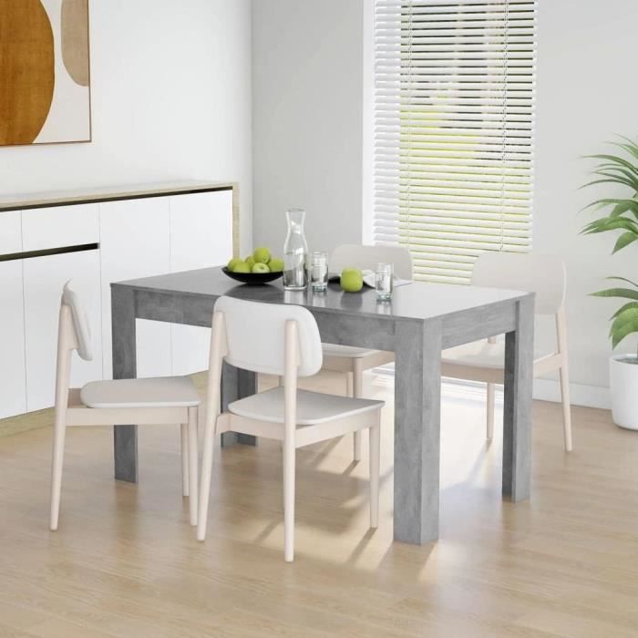 Table De Salle À Manger Gris Béton - WIFESE - Style Simple Et Propre - Solide Et Stable - Facile À Nettoyer