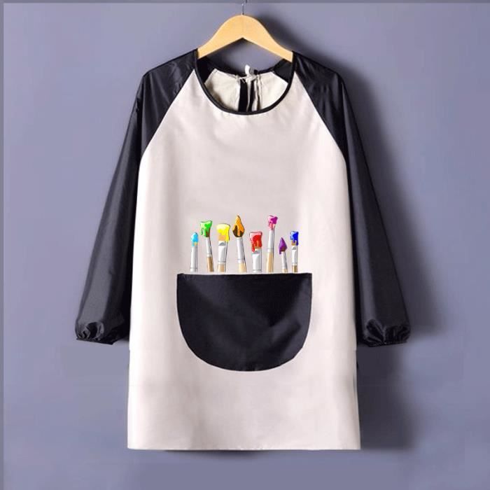 Tablier De Peinture Enfant Imperméable – Manchons Longs, Poche Pratique – Réglable Et Réutilisable – Motifs Graffiti Colorés – Pour 7-11 Ans – Activité Créative, Bricolage, Cuisine