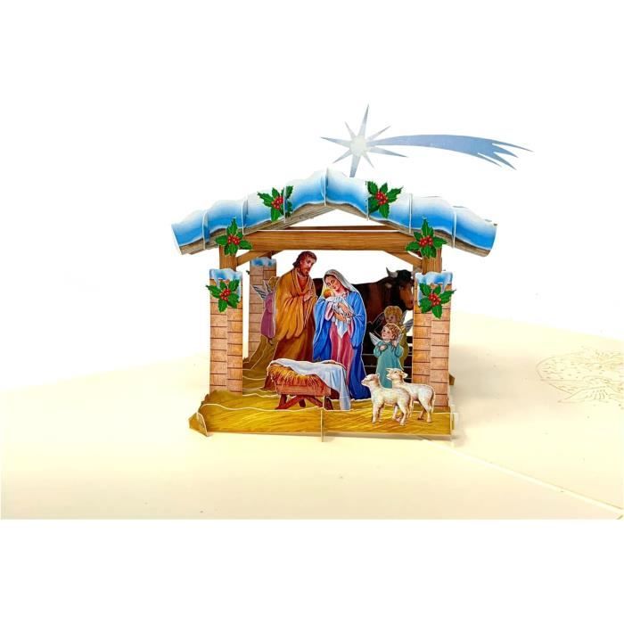 Carte De Vœux PopUp De Noël Pour Crèche De Noël Pour Maman, GrandMère