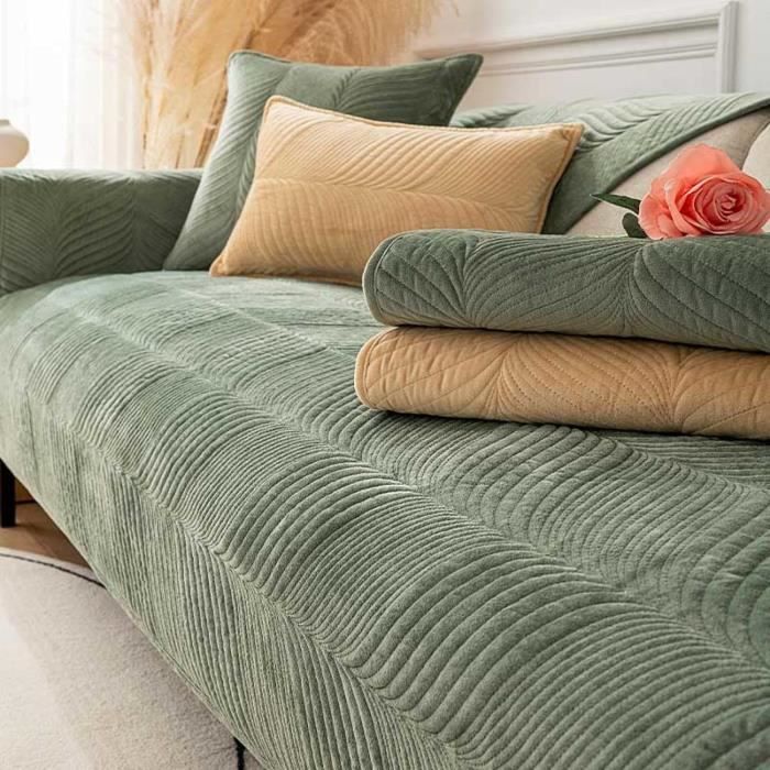 Housse Canapé 3 Places Imperméable 170cm - Anti-Griffes Chat, Réversible, Gris Foncé, Avec Poches