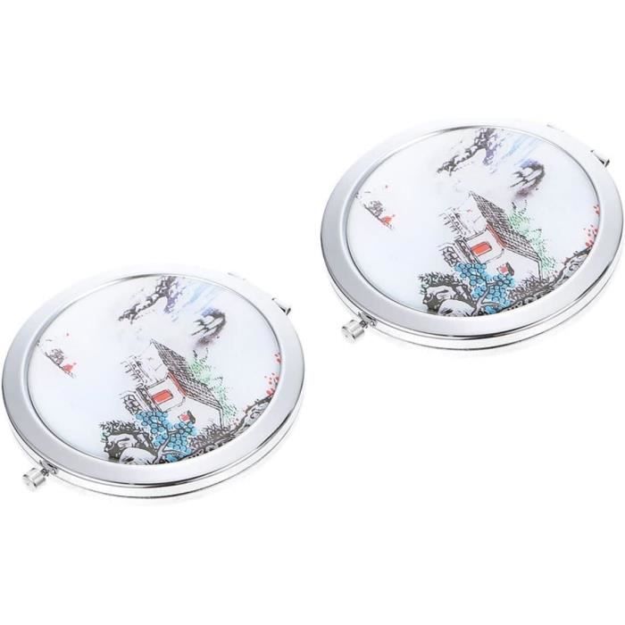 ZORVUJI Miroir 360° Pliable 4 Voies - Miroir Portable Voyage Maquillage Et Barbe Compact