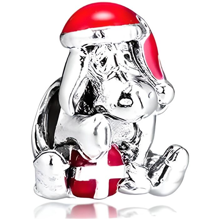 Charm/'s Stitch Noël Pour Bracelet Serpentine ou Jonc Argent Fin 925