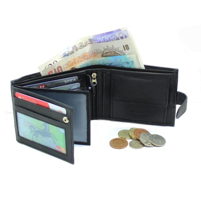 Portefeuille Homme Cuir Souple Avec Protection RFID - Poche à Pièces Zippée - Compact Et Léger - Organisation Multiple Cartes