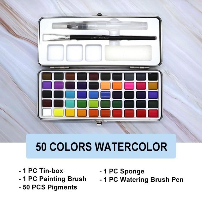 3 pinceaux idéal pour les professionnels et les débutants Ensemble de peinture aquarelle solide 120 color ensemble de peinture portable comprimé couleur fluorescente métallique conventionnelle 3 pinceaux idéal pour les professionnels et les débutants Ensemble de peinture aquarelle solide 120 color ensemble de peinture portable comprimé couleur fluorescente métallique conventionnelle