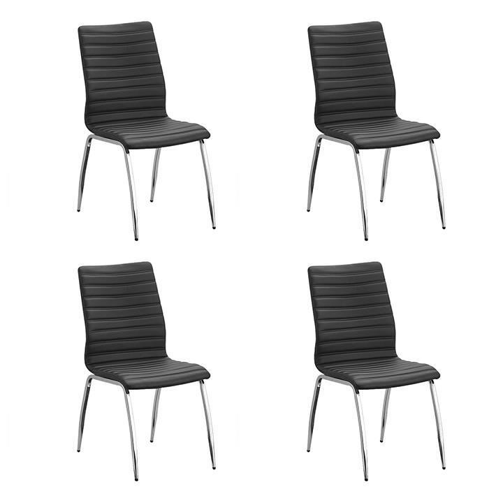 lot de 4 chaises salle à manger noires - londres - designetsamaison