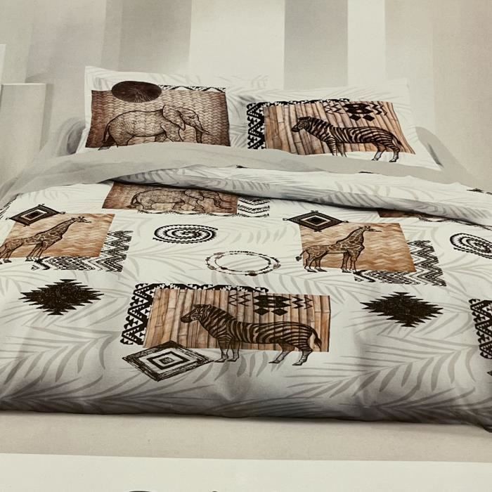 Parure De Lit 4 Pièces Pour Lit 160x200 Cm | Drap Housse 160x200x30cm, Housse De Couette 155x220cm, Taies 80x80cm, Rose+gris