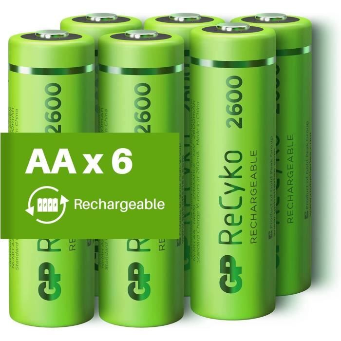 Lot De 2 Piles Rechargeables AA 3800 MAh – Ni-MH, Neuves, Fabriquées En France