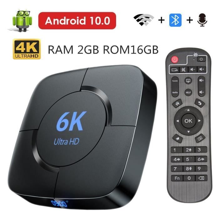 Lecteur multimédia, H616 Android 10 6k HD lecteur réseau TV BOX 2GO 16GO