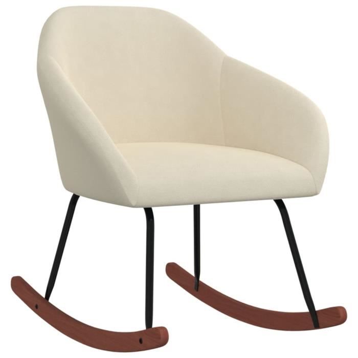 Fauteuil à bascule - HOME Chaise à bascule Crème Tissu(2126)