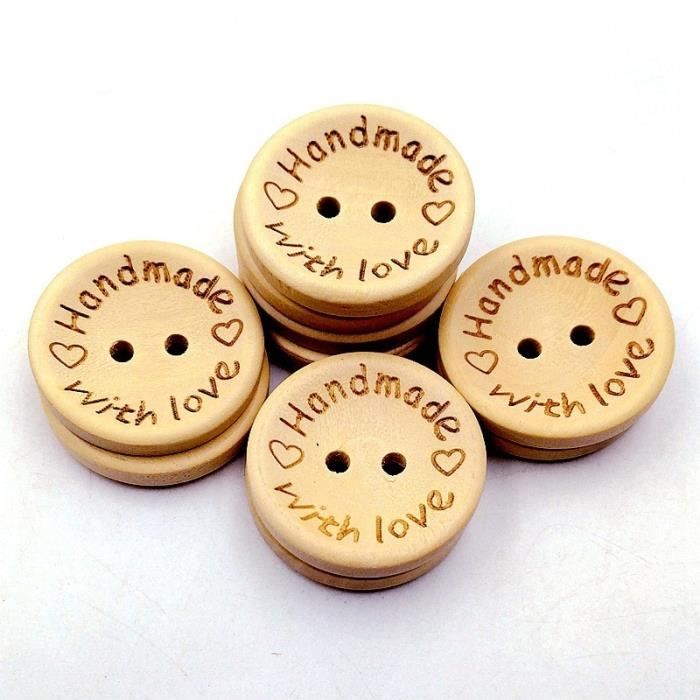 BOUTONS EN BOIS faciles à utiliser pour l'artisanat à faire soi-même et