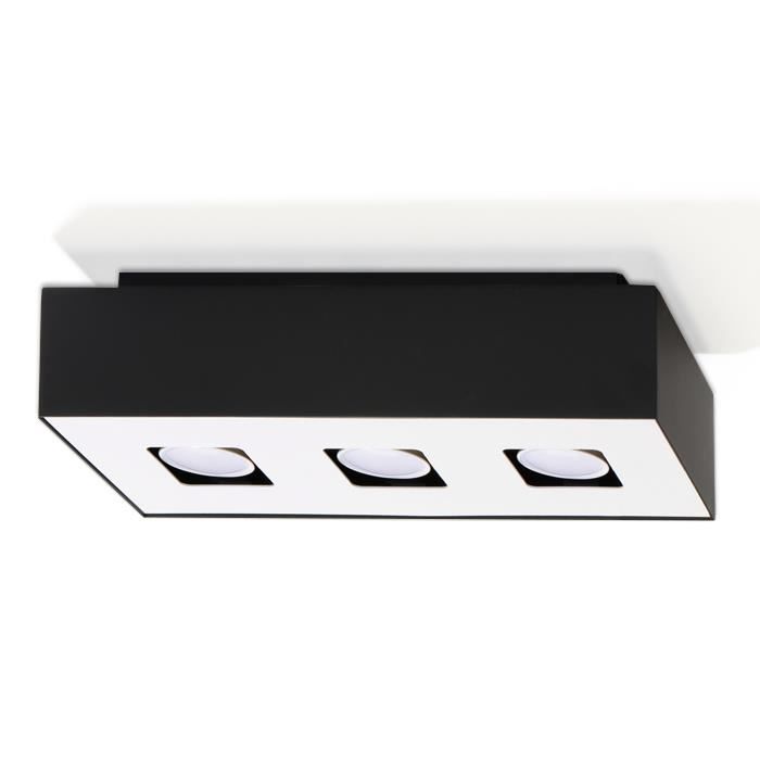 Plafonnier LED MONO 3 - Sollux Lighting - Noir - Industriel - Loft - Multilumières