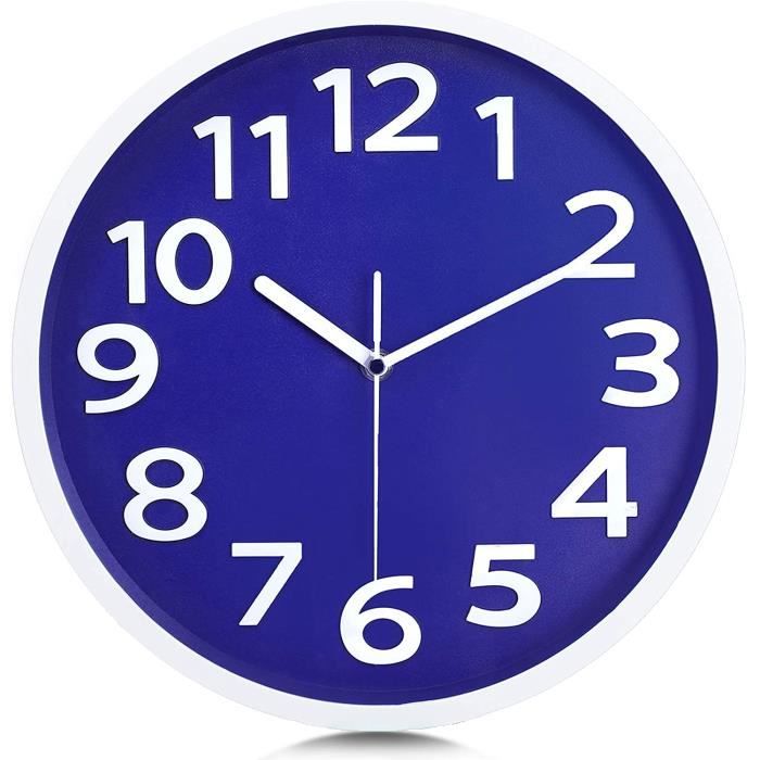 Horloge Murale 30cm Chiffres 3D Colorés - Silencieuse Moderne Pour Salon, Bureau Et Chambre Enfant
