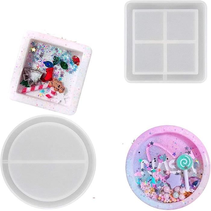 Moules Résine Epoxy Koonafy - 4Pcs, Forme Ronde, Avec Distributeurs - Pour DIY Artisanat, Déco Maison