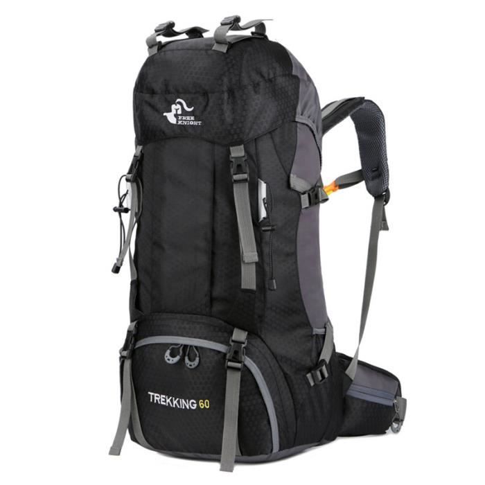 Sac à Dos De Randonnée SHTECH 55L - Imperméable - Camping Alpinisme - Noir